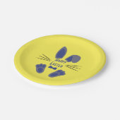 イースターバニーブルーとイエロー ペーパープレート (アングル)