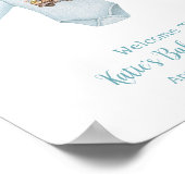 イースターバニーブルークロースライン赤ちゃんシャワーへようこそ ポスター (角)