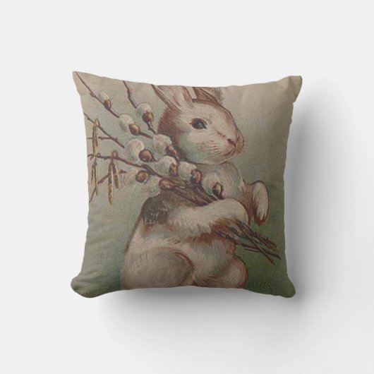 イースターバニープッシウィロー クッション (正面)