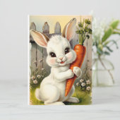イースターバニープリントかわいいイースターラビットニュートラル 招待状 (スタンド正面)