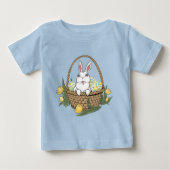 イースターバニーベビーシャツベビーイースターティーシャツ ベビーTシャツ (正面)
