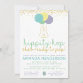 イースターバニーベビーシャワー招待状 招待状 (正面)