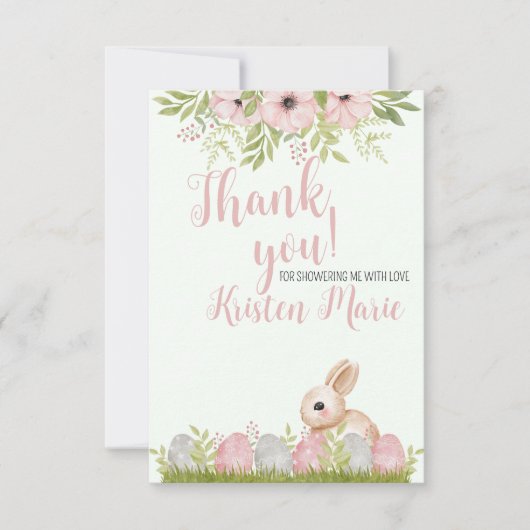 イースターバニーベビーシャワー サンキューカード (正面)