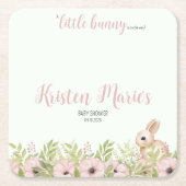 イースターバニーベビーシャワー スクエアペーパーコースター (正面)