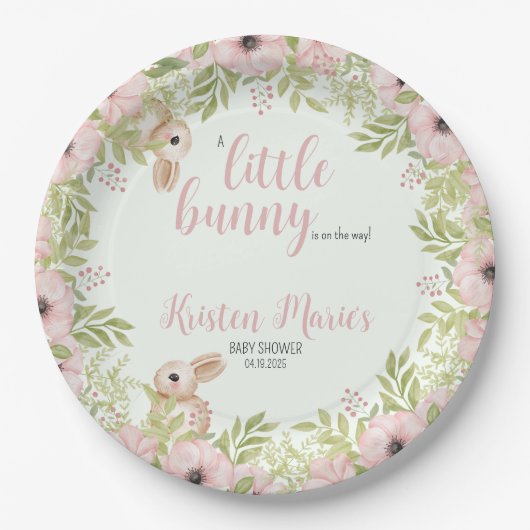 イースターバニーベビーシャワー ペーパープレート (正面)