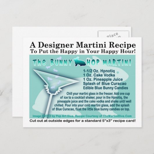 イースターバニーホップマルチニレシピはがき シーズンポストカード (正面/裏面)