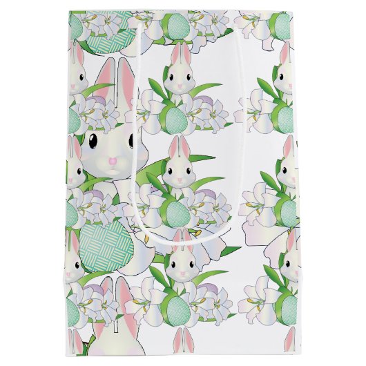 イースターバニーホワイトリリー ミディアムペーパーバッグ (裏面)