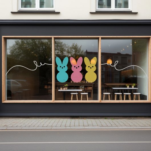 イースターバニーポップ・アートのズカラーウィンドウ ウィンドウサイン