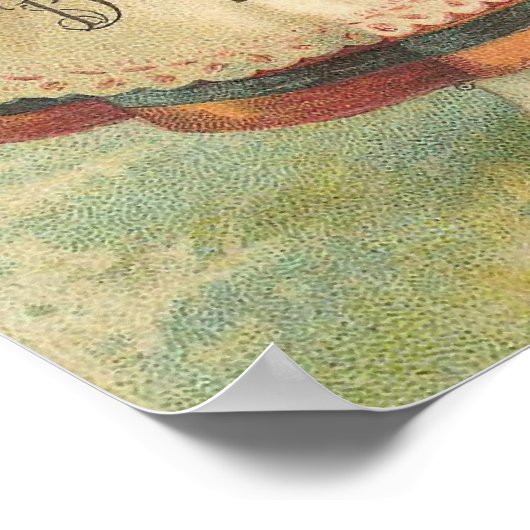 イースターバニーマザー&ベビーヴィンテージ ポスター (角)