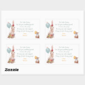 イースターバニーマジカルウンチキャンディーステッカーラベル 長方形シール (シート)