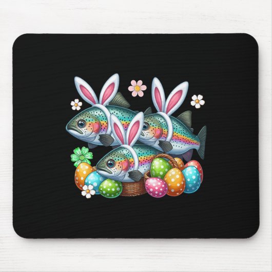 イースターバニーマス魚の3つの狩り卵Byske マウスパッド (正面)