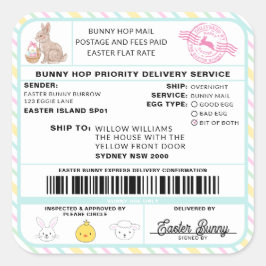 イースターバニーメール発送ラベルシール スクエアシール