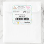 イースターバニーメール発送ラベルシール スクエアシール (バッグ)