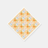 イースターバニーモダンウサギのニンジン スタンダードカクテルナプキン (角)