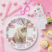 イースターバニーモダンフローラ ペーパープレート (パーティー)