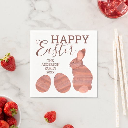 イースターバニーモダン素朴パーティー装飾 スタンダードカクテルナプキン (インサイチュ)