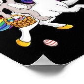 イースターバニーユニコーンかわいい魔法の女の子Kに乗る ポスター (角)