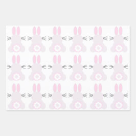 イースターバニーラッピング紙フラットシートセット3 ラッピングペーパーシート