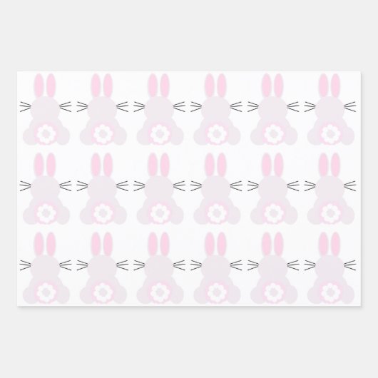 イースターバニーラッピング紙フラットシートセット3 ラッピングペーパーシート (正面)