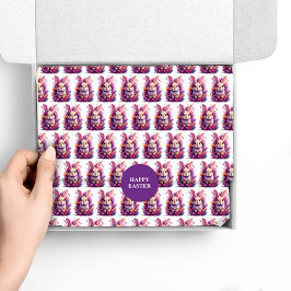 イースターバニーラッピング紙フラットシートセット3 薄葉紙