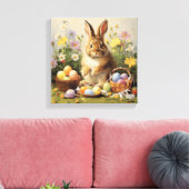 イースターバニーラビットアート キャンバスプリント (インサイチュ (リビング))