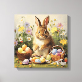 イースターバニーラビットアート キャンバスプリント
