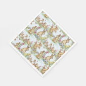 イースターバニーラビットイン春ガーデンパーティー スタンダードランチョンナプキン (角)