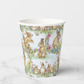 イースターバニーラビットイン春ガーデンパーティー 紙コップ (正面)