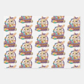 イースターバニーラビットエッグバスケット3子供 ラッピングペーパーシート (正面2)