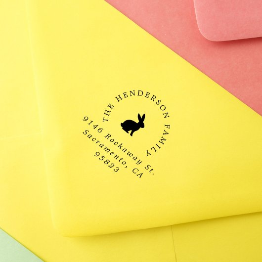 イースターバニーラビットエレガントタイポグラフィアドレス ラバースタンプ