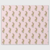 イースターバニーラビットオンピンク ラッピングペーパー (フラット)