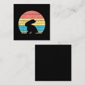 イースターバニーラビットシルエットサンセットレトロ スクエア名刺 (正面/裏面)