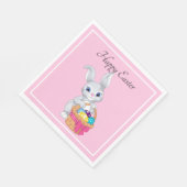 イースターバニーラビットバスケットの卵パーティー スタンダードランチョンナプキン (角)