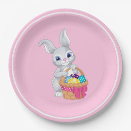 イースターバニーラビットバスケットの卵パーティー ペーパープレート