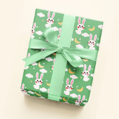 イースターバニーラビットパステルグリーンかわいい赤ちゃん動物 ラッピングペーパー