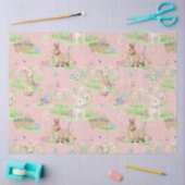 イースターバニーラビットフローラ蝶デコパージュ 薄葉紙 (クラフト)