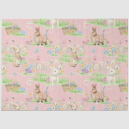 イースターバニーラビットフローラ蝶デコパージュ 薄葉紙