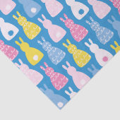 イースターバニーラビットブルーパターン 薄葉紙 (詳細)