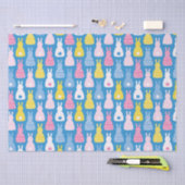 イースターバニーラビットブルーパターン 薄葉紙 (クラフト)