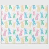 イースターバニーラビットプレイド ラッピングペーパー (フラット)