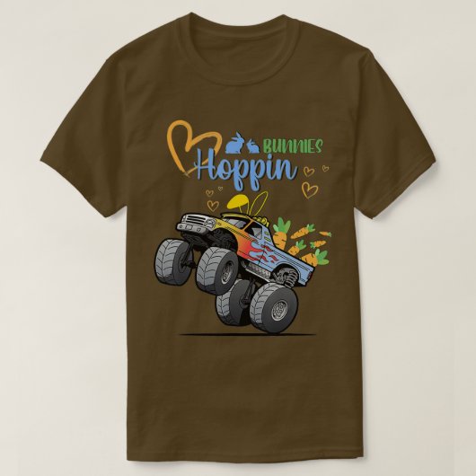 イースターバニーラビットモンスタートラックトドラーボーイガール Tシャツ (デザイン正面)