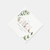 イースターバニーラビットユーカリプトゥスガールベイビーシャワー スタンダードカクテルナプキン (角)