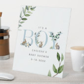 イースターバニーラビットユーカリプトゥスブルーベビーシャワー 台座サイン (インサイチュ)