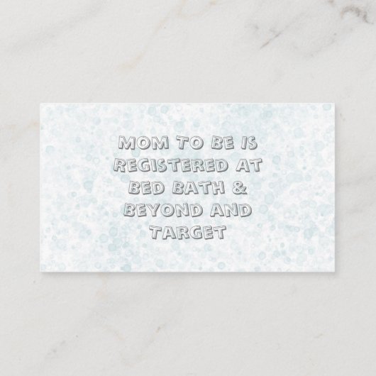 イースターバニーラビット花模様ボーイベビーレジストリバス 名刺 (裏面)