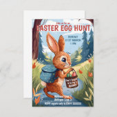 イースターバニーラビット – イースターエッグ狩り招待状 招待状 (正面/裏面)