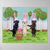 イースターバニーラブラドールアートワーク ポスター (正面)