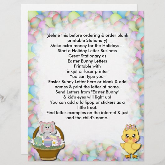 イースターバニーレタービズのイースターレターヘッド (正面/裏面)