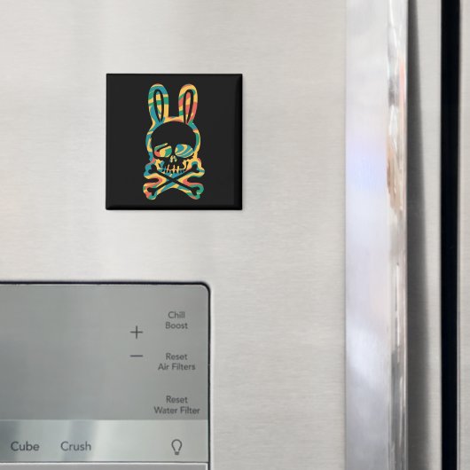 イースターバニーレトロ絞り染めバニースカルクロスボーン マグネット (インサイチュ (冷蔵庫))