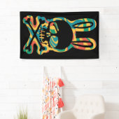 イースターバニーレトロ絞り染めバニースカルクロスボーン 横断幕 (インサイチュ)