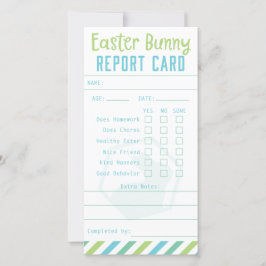 イースターバニーレポートカード サンキューカード